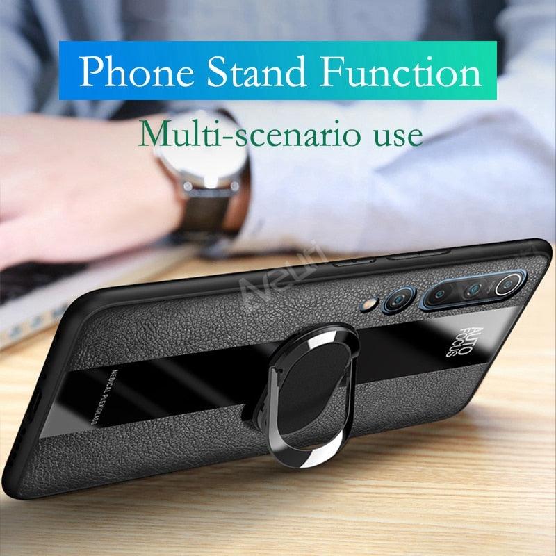 Luxury Leather Phone Case For Xiaomi Mi 11i 9T 10T 11T Pro 11 Lite Redmi Note 9S 7 8 9 10 Pro 8T Cover Case Leather Mobile Phone Case with 360° Rotating Ring Vintage Two Tone Durable Phone Cover