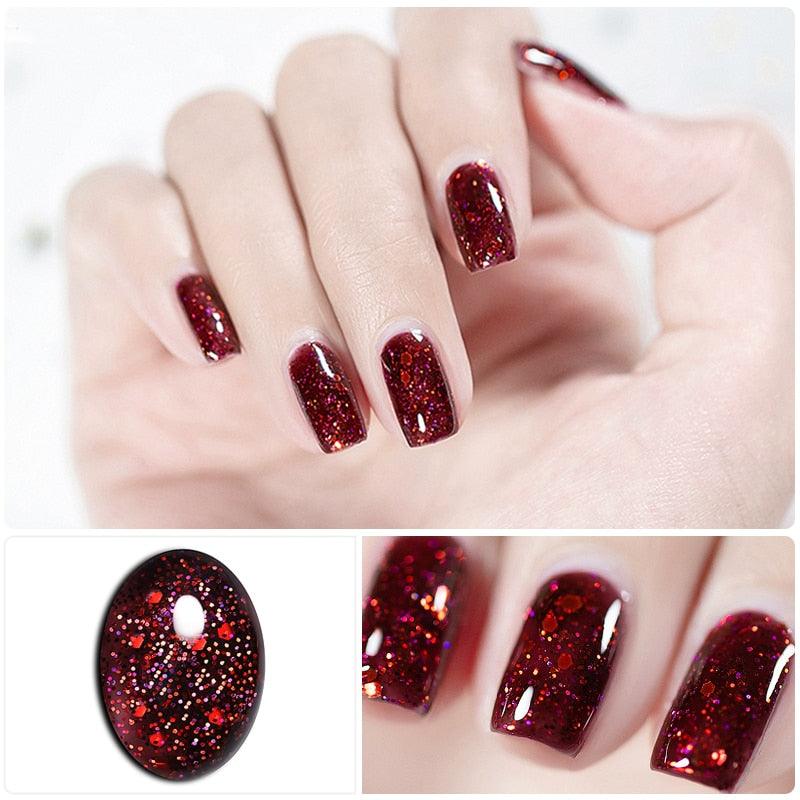 Luxury Modern Women Red 7ml UV Gel Nail Polish Set 8 Luxury Colors Elegant Manicure Nail Salon Stylish Design For Girls and Ladies