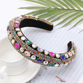 Luxury  Sparkly Padded Rhinestones Headbands Full Crystal Hairbands Wide Headwear White Gorgeous Hair Accessories For Women