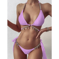 Luxury Woman Bikini Set Diamond Swimsuit Vintage Ladies Swimwear Low Waist Bathing Suit Shining Summer Beach Wear