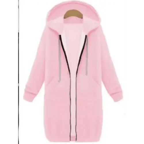 Luxury Women's Autumn Winter Thickening Hoodies Leisure Loose Hooded Jackets Pockets Plus Size Sweatshirt Sports Dresses Outwear Women's Hooded Flannel Jacket Casual Fleece Windbreaker Hoodie