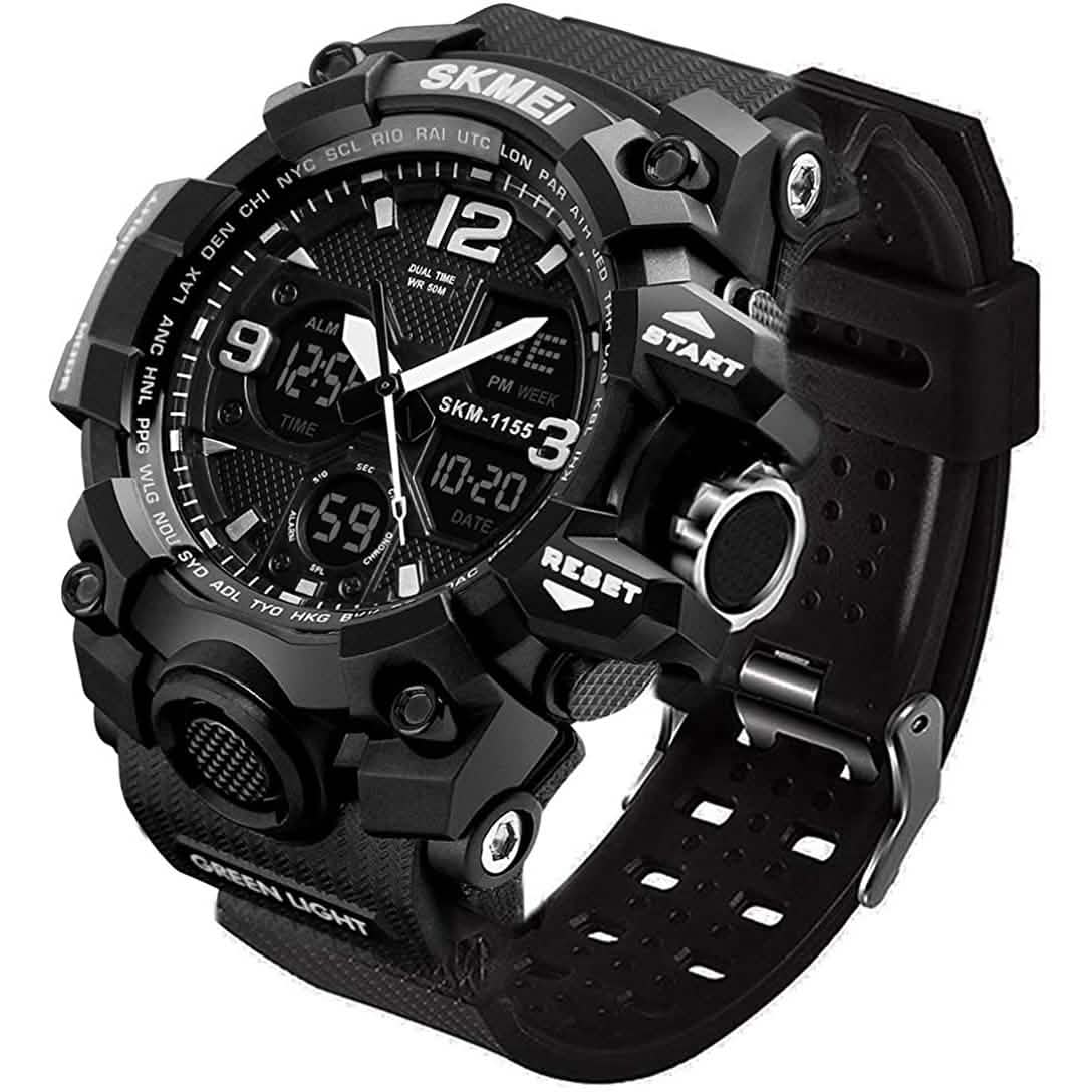 LYMFHCH Large Dual Dial Time Outdoor Army Wrist Watch Tactical