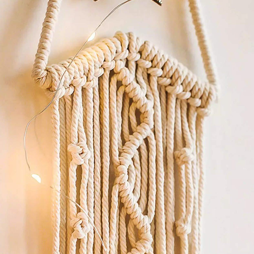 Macrame Woven Wall Hanging Boho Tapestry Moon Star Dreamcatcher Home Decor