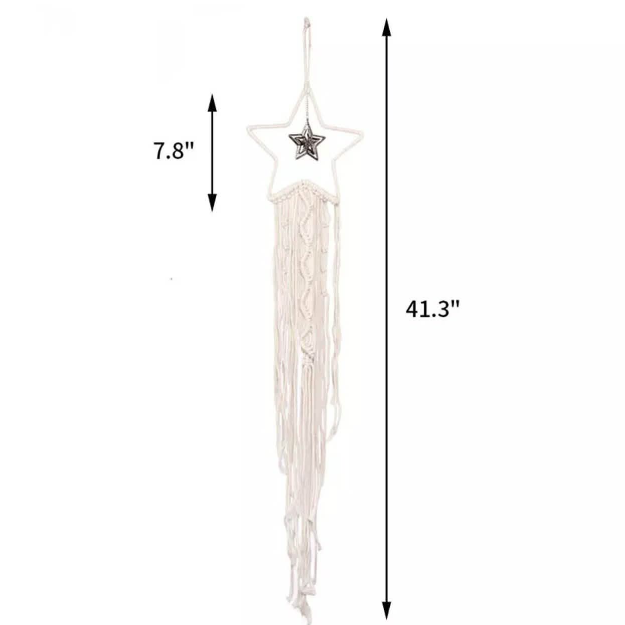 Macrame Woven Wall Hanging Boho Tapestry Moon Star Dreamcatcher Home Decor