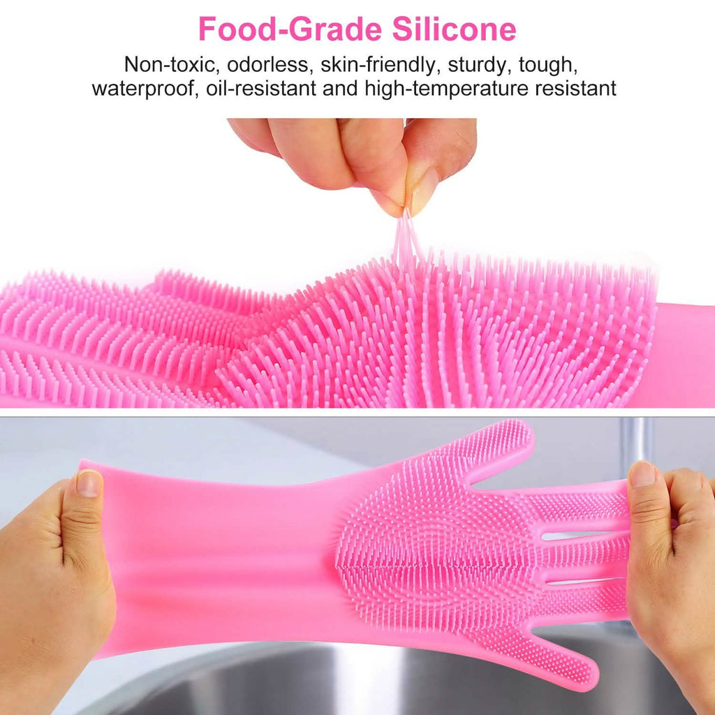 Magic Silicone Brush Dishwashing Gloves