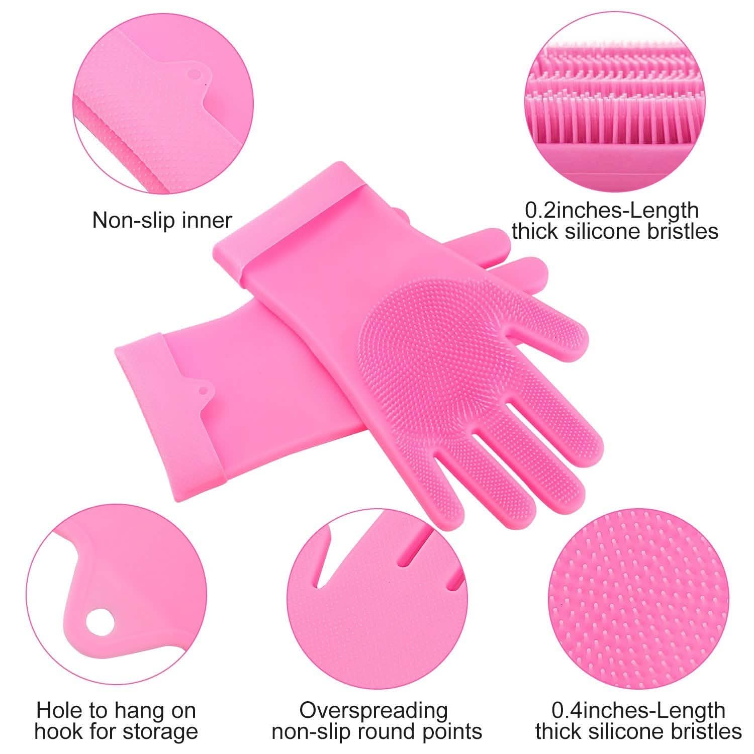 Magic Silicone Brush Dishwashing Gloves