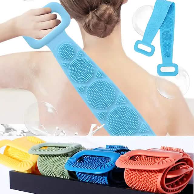 Magic Silicone Brush with Self-Adhesive Hook Bath Towel