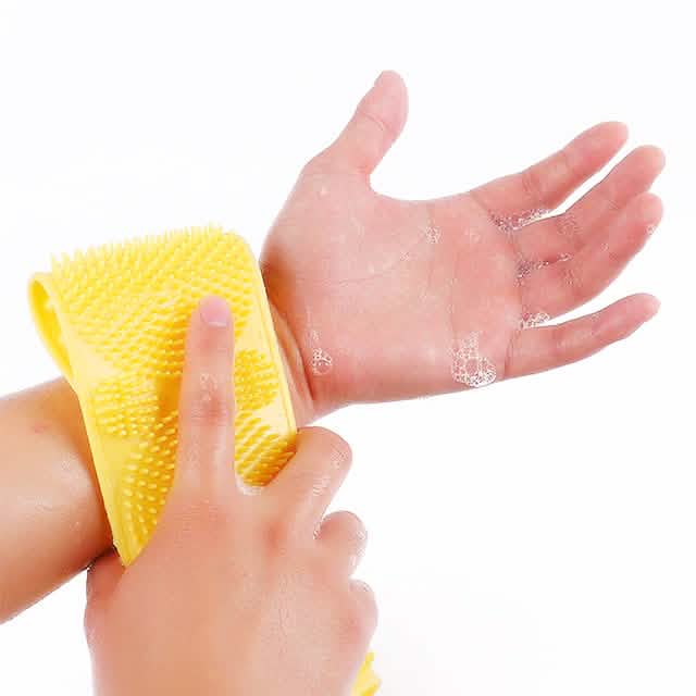 Magic Silicone Brush with Self-Adhesive Hook Bath Towel