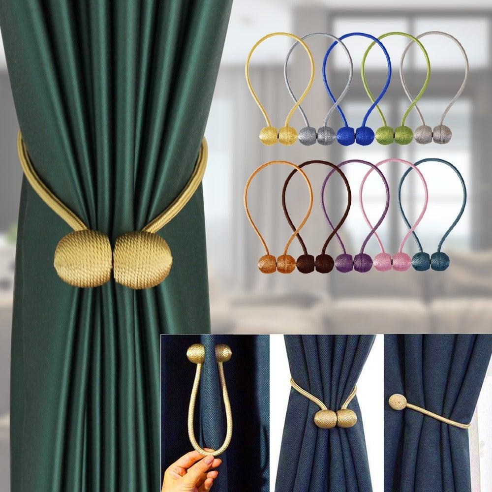 Magnetic Curtain Buckle Holder Tieback Window Accessories Curtain Decorative Curtain Tiebacks  Magnetic Curtain Tiebacks European Style Decorative Curtain Drape Tie With Strong Magnetic For Home And Office Decoration