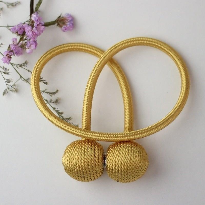 Magnetic Curtain Tieback Buckle Strap Holdbacks Magnet Clip For Curtain Rod Tie Backs Hanging Belts Rope Accessories Upgraded Curtain Buckles European Style Decorative Weave Rope Curtain Holdbacks Holder For Window Decor Curtain Clips Rope Straps Magnet