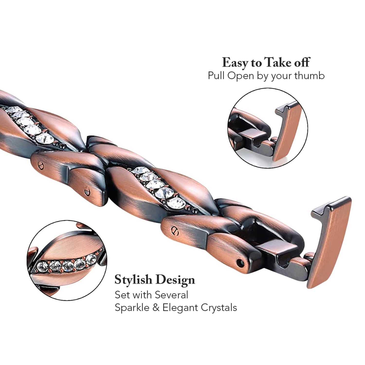 Magnetic Energy Therapy Pain Relief Copper Bracelet Unisex