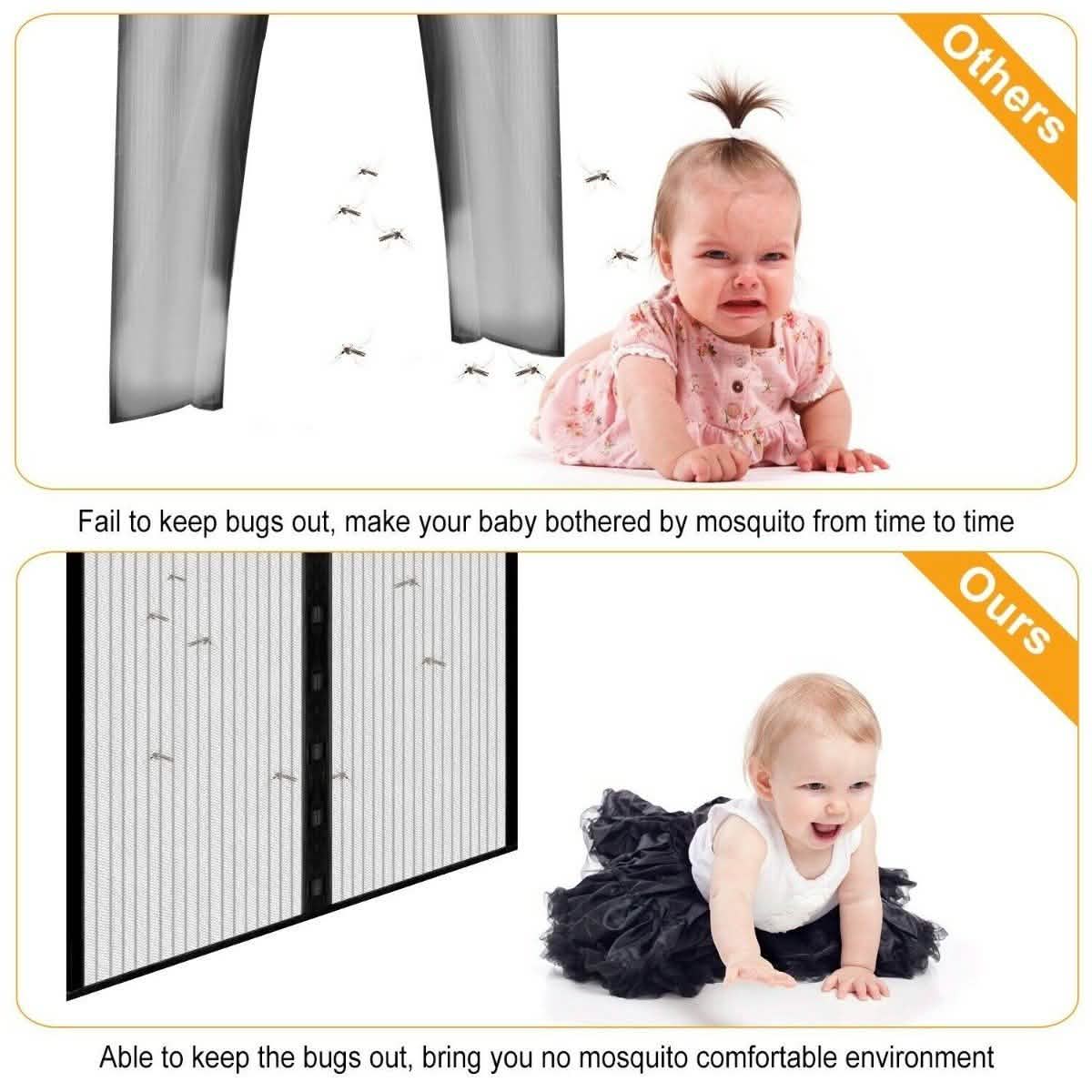 Magnetic Screen Door Hand-Free Mosquito Screen Door Net
