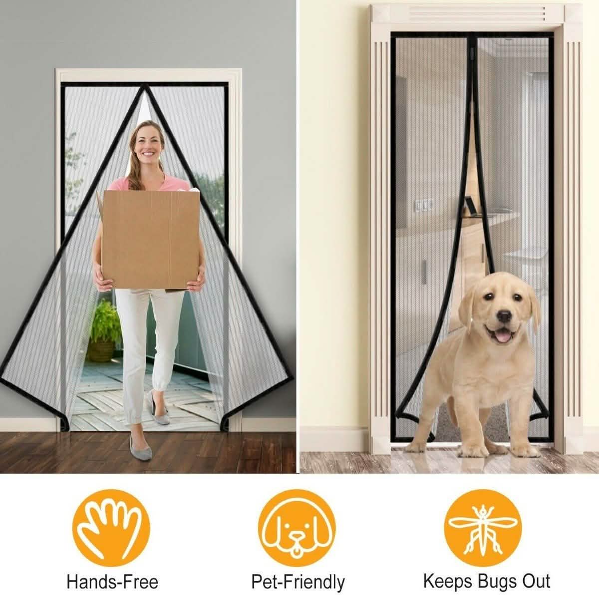 Magnetic Screen Door Hand-Free Mosquito Screen Door Net