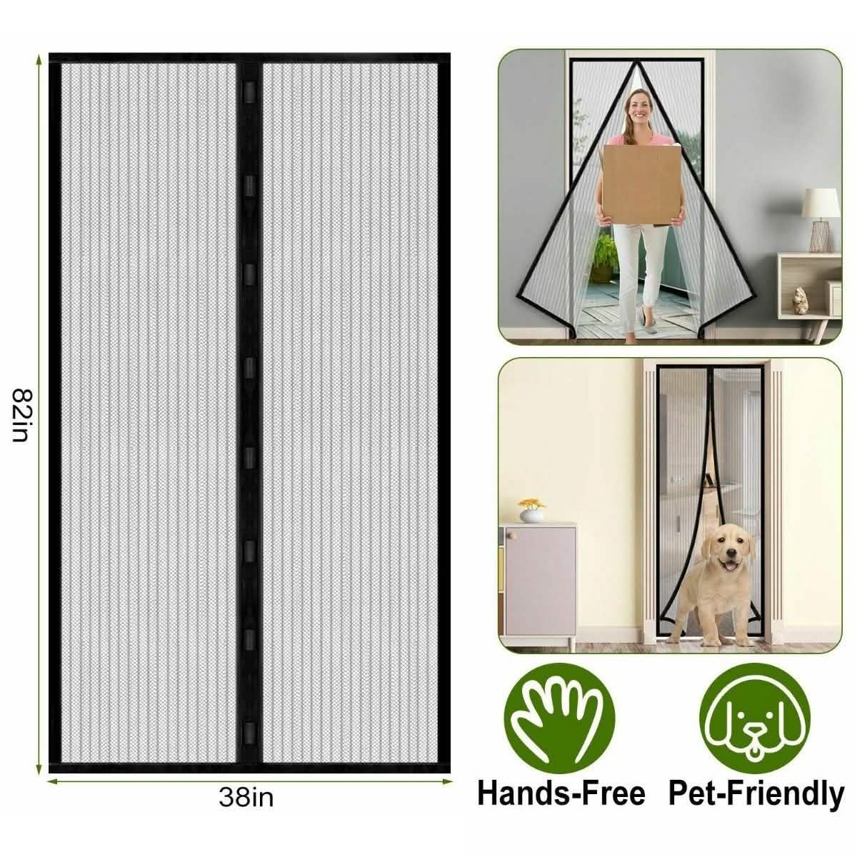 Magnetic Screen Door Hand-Free Mosquito Screen Door Net
