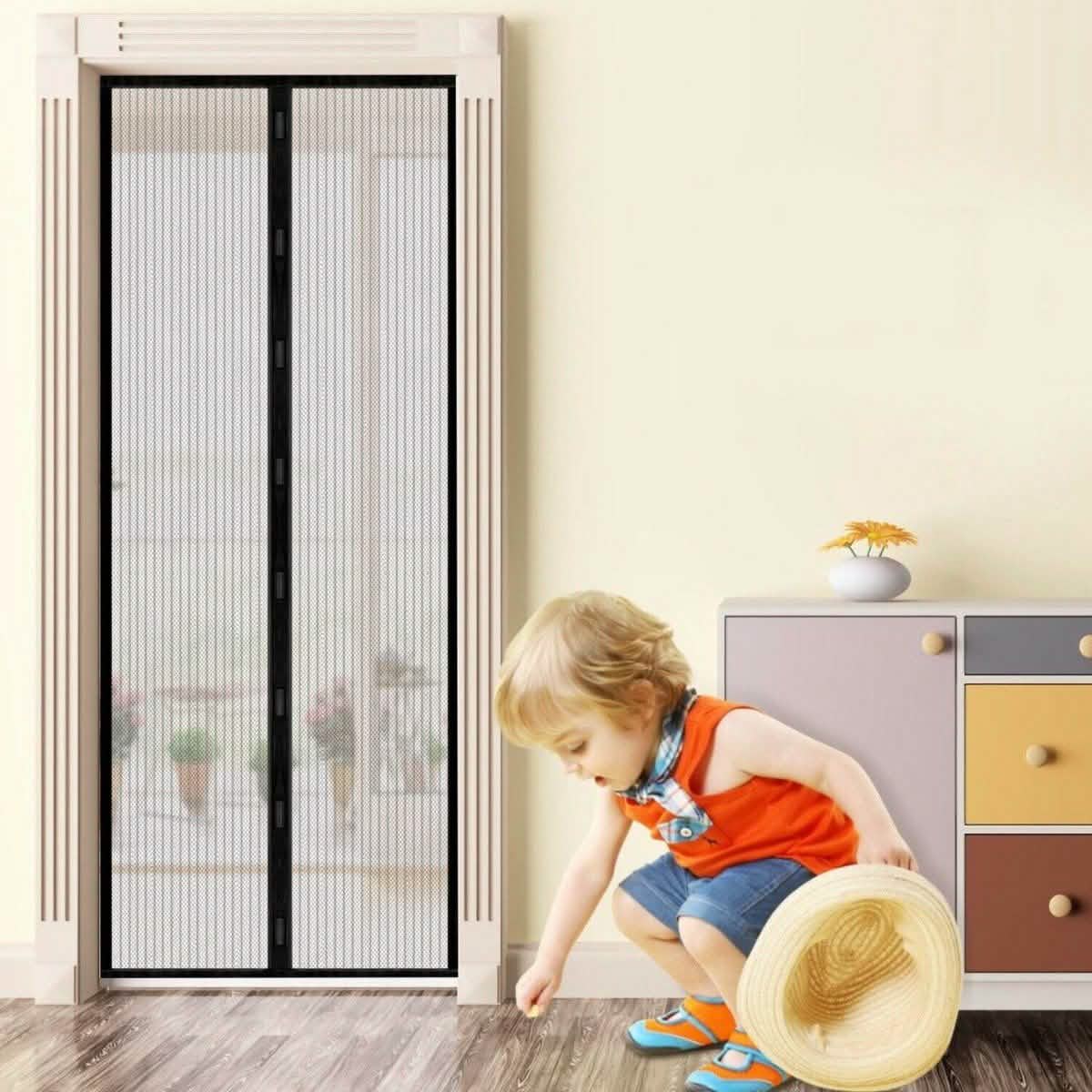 Magnetic Screen Door Hand-Free Mosquito Screen Door Net