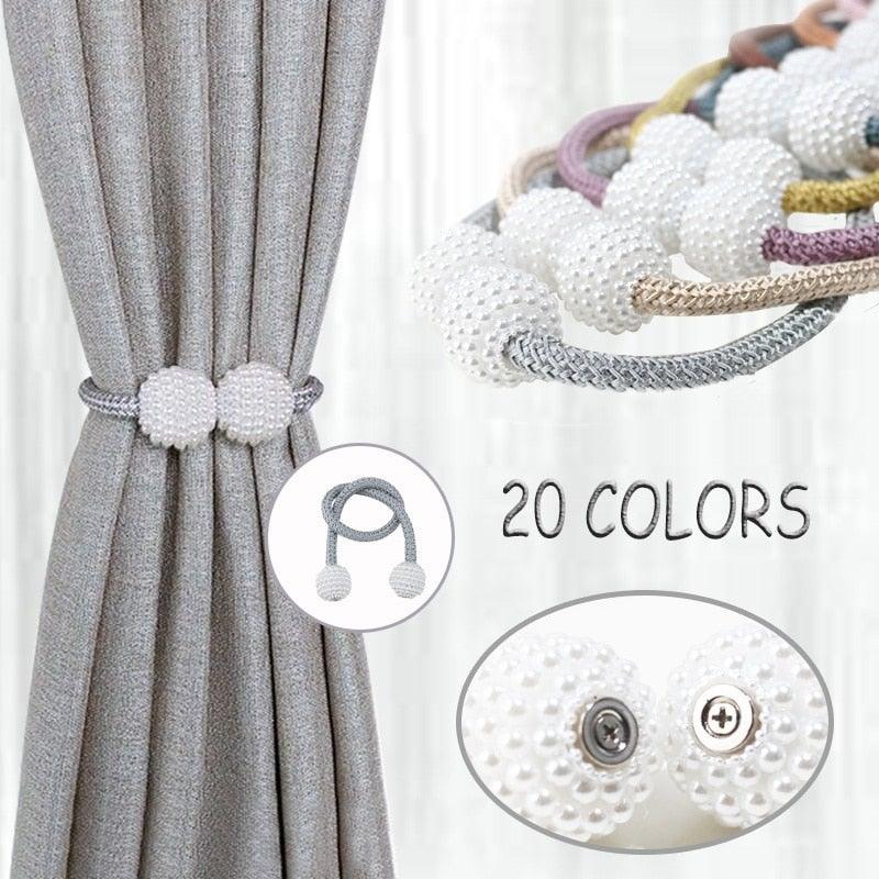 Magnets Curtains Clamps Curtain Holder Pompom Tieback Magnetic Clips Hanging Balls Tie Back Home Decoration Accessories Magnetic Curtain Tiebacks European Style Decorative Curtain Drape Tie With Strong Magnetic For Home And Office Decoration