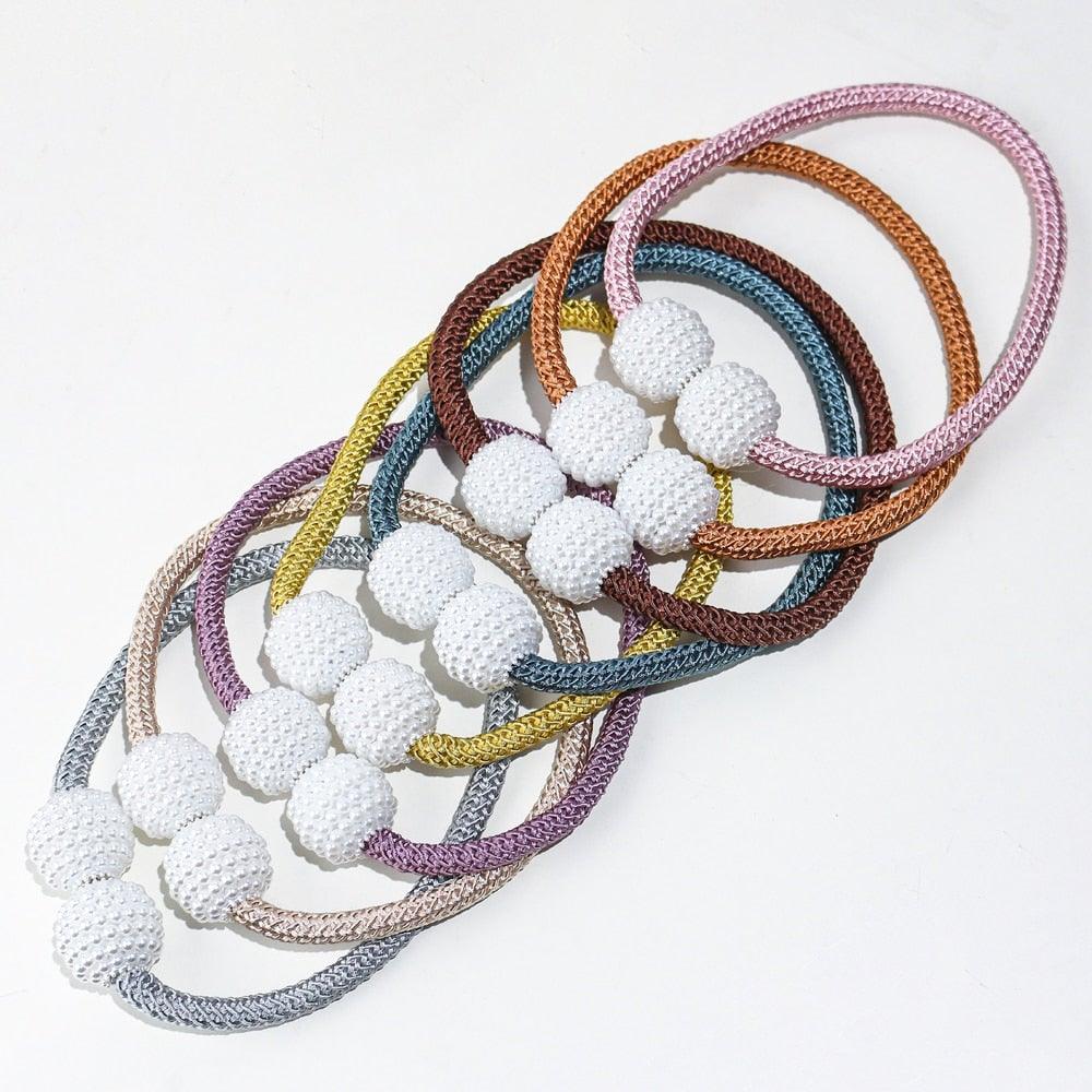 Magnets Curtains Clamps Curtain Holder Pompom Tieback Magnetic Clips Hanging Balls Tie Back Home Decoration Accessories Magnetic Curtain Tiebacks European Style Decorative Curtain Drape Tie With Strong Magnetic For Home And Office Decoration