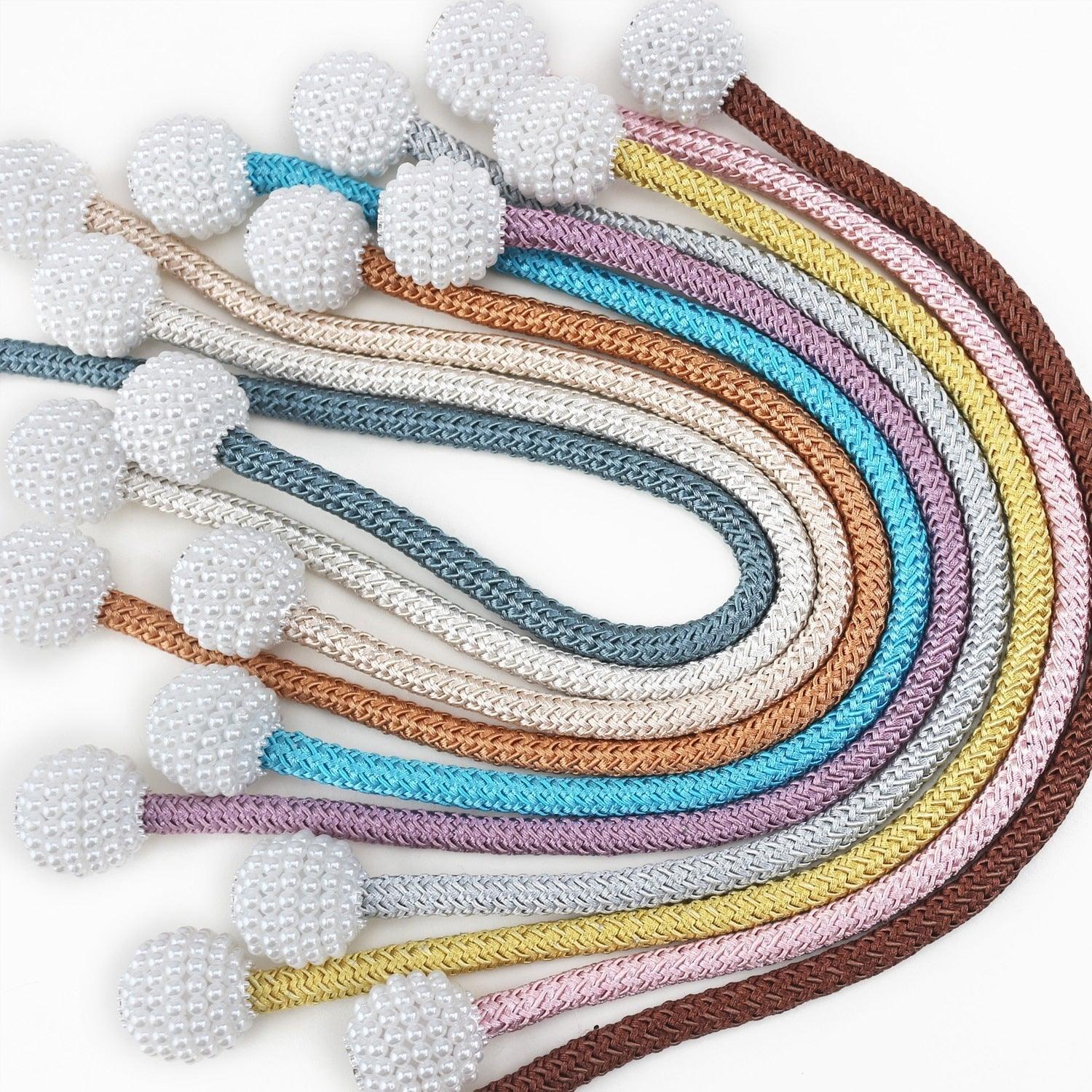 Magnets Curtains Clamps Curtain Holder Pompom Tieback Magnetic Clips Hanging Balls Tie Back Home Decoration Accessories Magnetic Curtain Tiebacks European Style Decorative Curtain Drape Tie With Strong Magnetic For Home And Office Decoration
