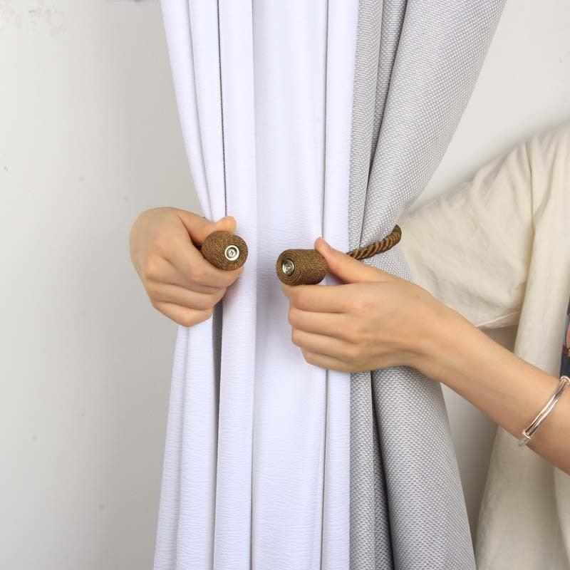 Magnets Curtains Clamps Curtain Holder Tieback Magnetic Clips Hanging Balls Tie Back Home Decoration Accessories Tie Backs Decorative Handmade Rope Holdback Strong Magnetic Holder For Small Thin Sheer Window Treatment 50CM