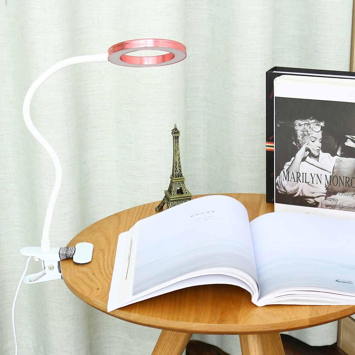 Magnifier Nail Beauty Light Tattoo Clip Light USB Table Lamp Flexible LED Desk Lamp Student Book Lights Study Lamp Reading Light Decorative Table Lamp Cute Study Lamps for Bedroom Décor