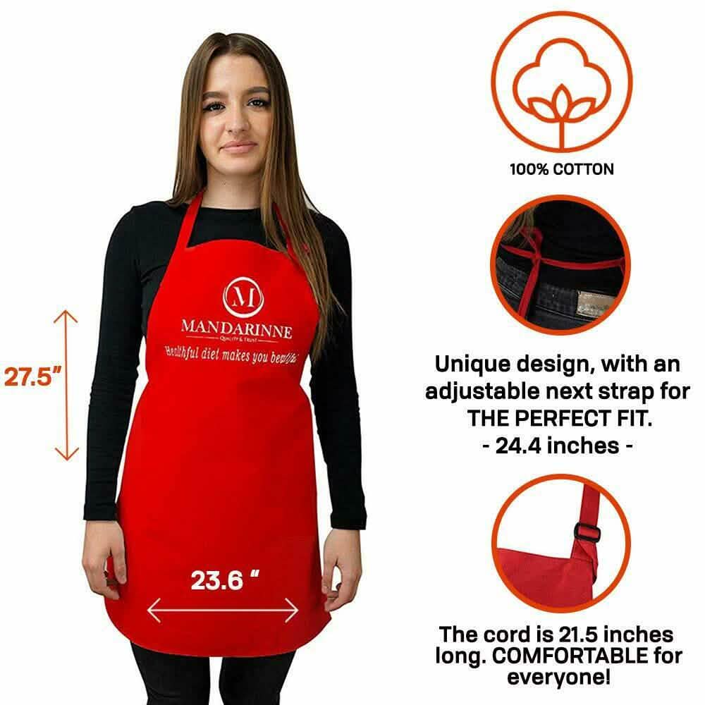 Mandarinne Silicone Oven Mitts and Apron Set