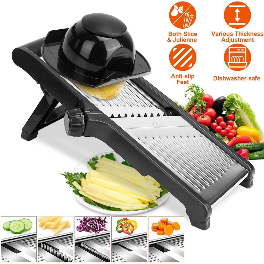 Mandoline Stainless Steel Food Slicer with 5 Adjustable Blades