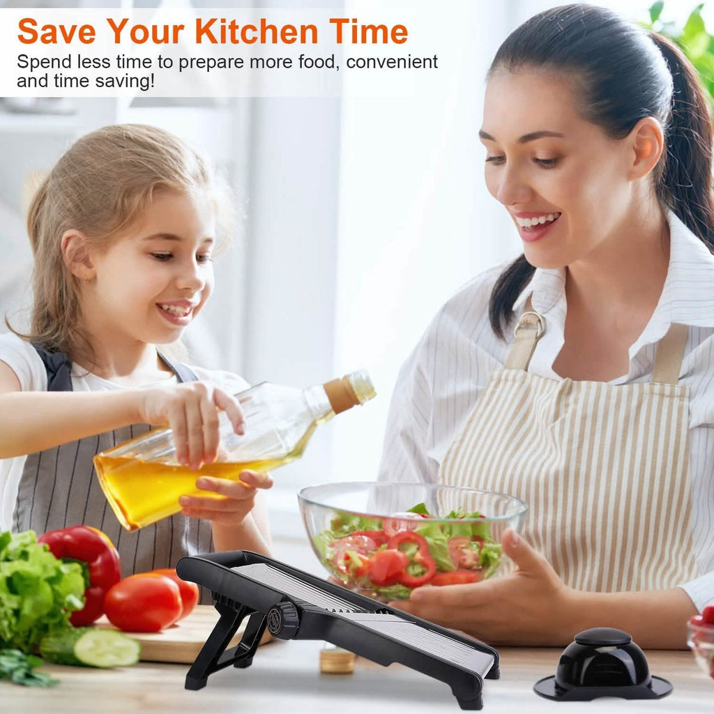 Mandoline Stainless Steel Food Slicer with 5 Adjustable Blades