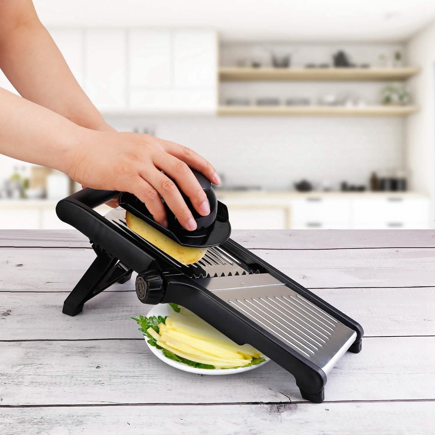 Mandoline Stainless Steel Food Slicer with 5 Adjustable Blades