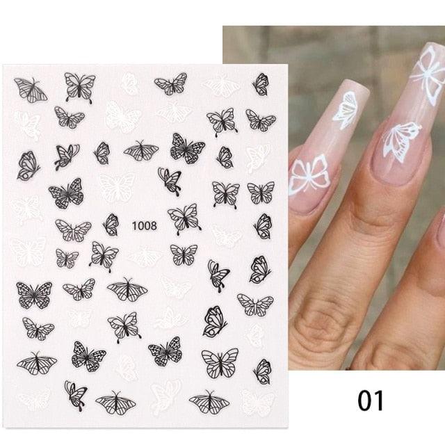 Maple Leaves 3D Nail Stickers Fall Leaf Flowers Line Sliders For Nails Self Adhesive Stickers Autumn Manicuring Decals Transfer Nail Decals Sticker For Pretty Girl Self-Adhesive Nail Decals Designer Nail Stickers for Acrylic