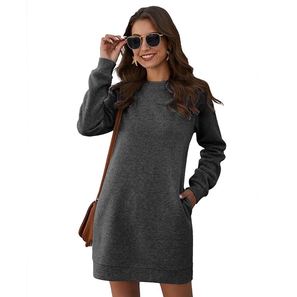 Marble Knit Mini Sweatshirt Dress