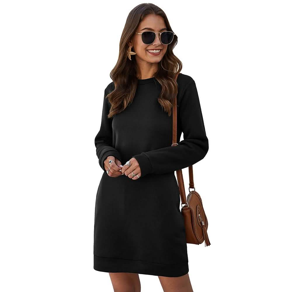 Marble Knit Mini Sweatshirt Dress