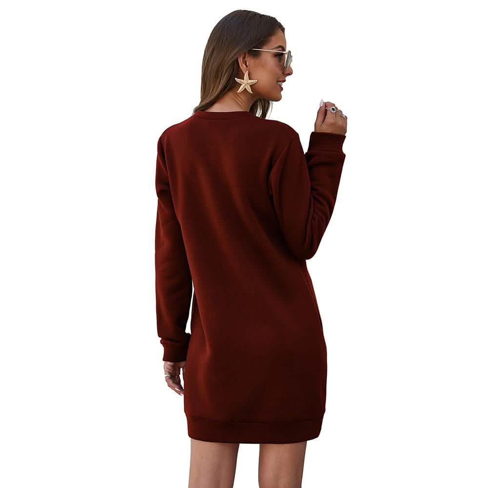 Marble Knit Mini Sweatshirt Dress