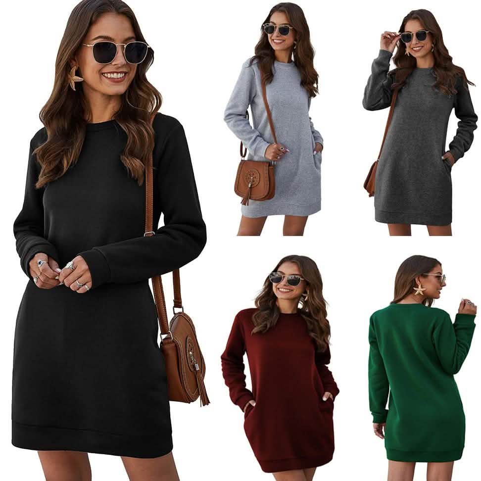 Marble Knit Mini Sweatshirt Dress
