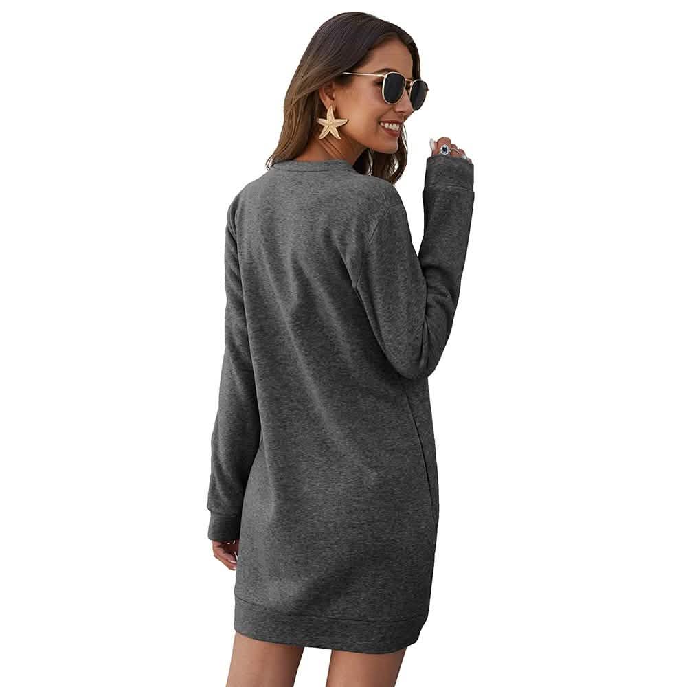 Marble Knit Mini Sweatshirt Dress