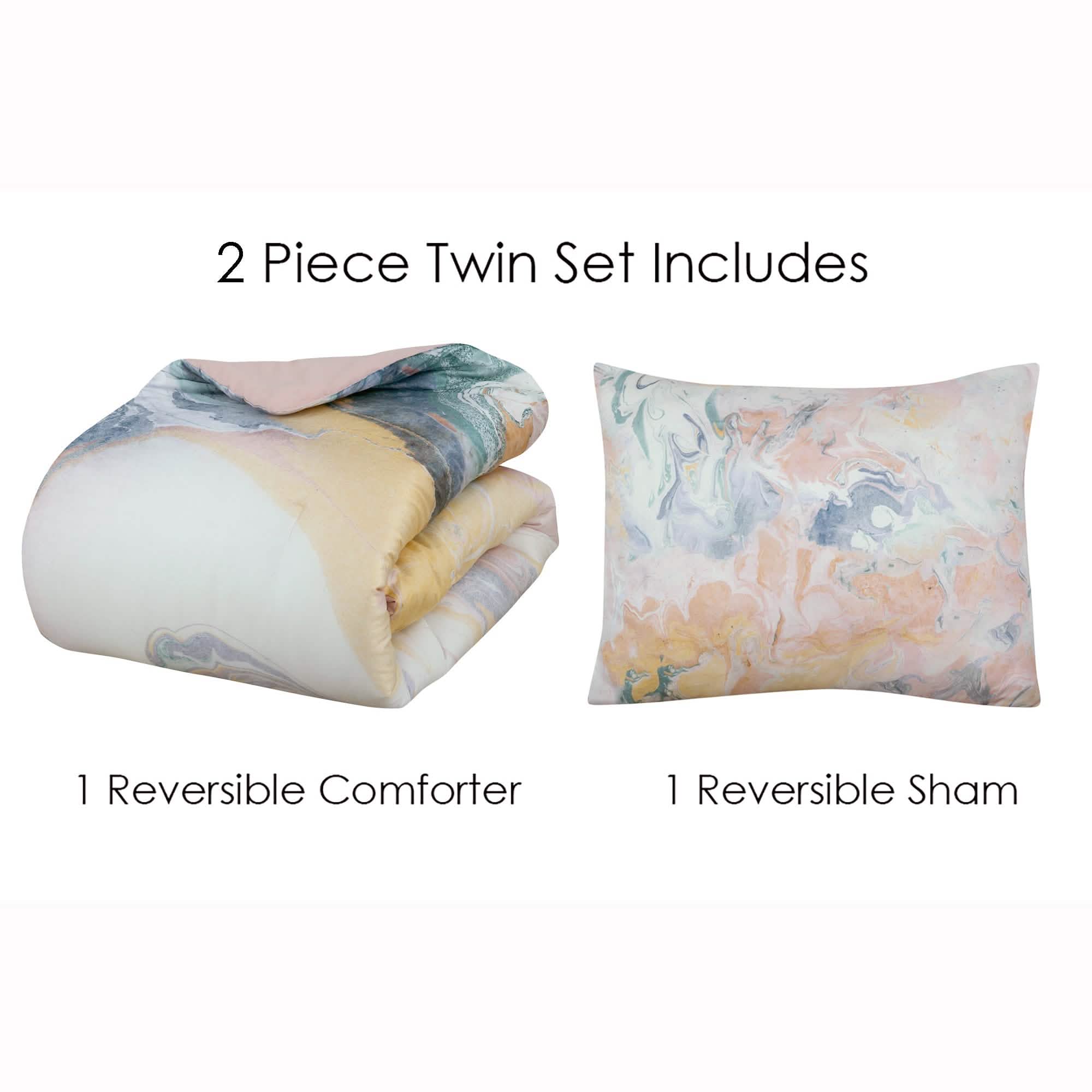 Marble Reversible Comforter Set