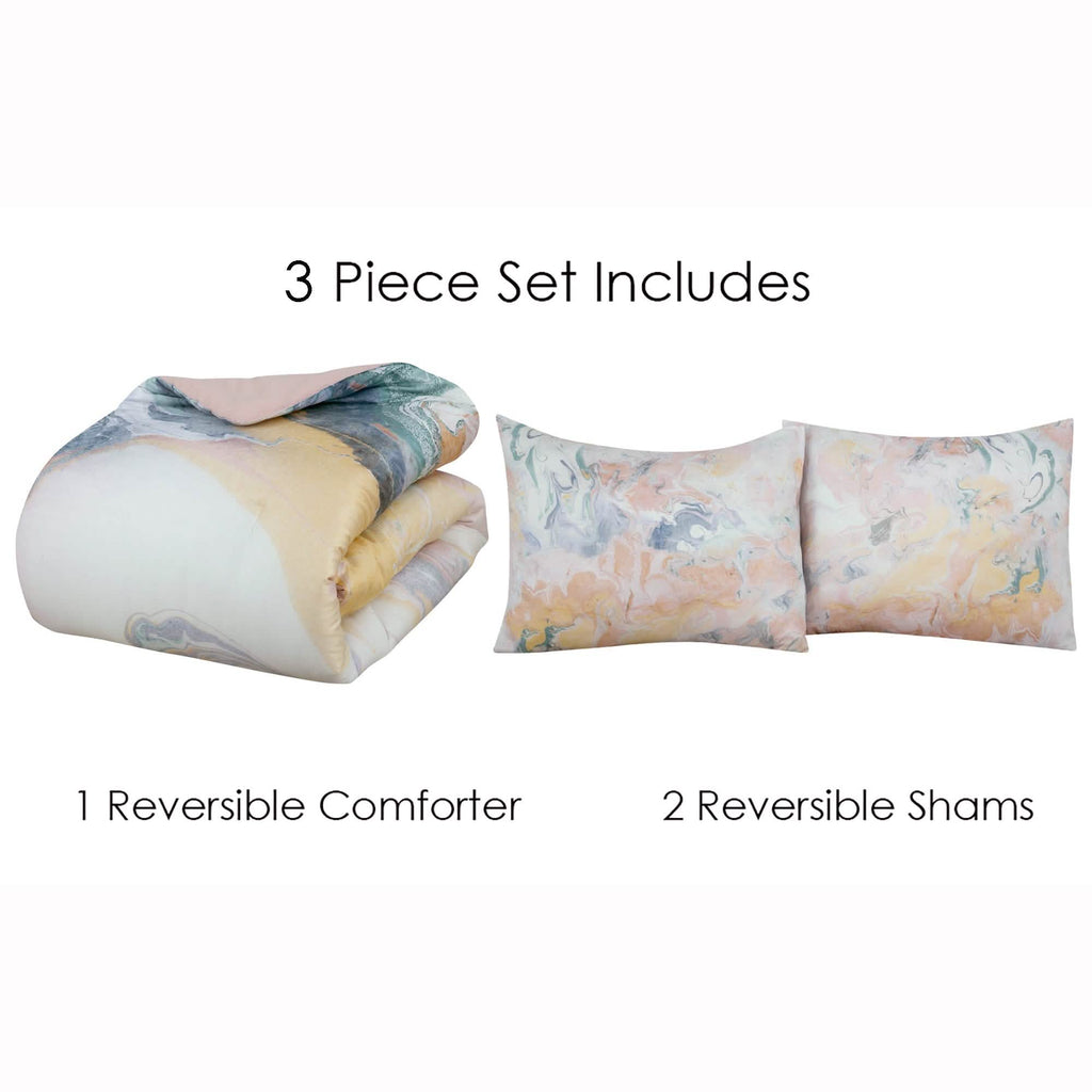 Marble Reversible Comforter Set