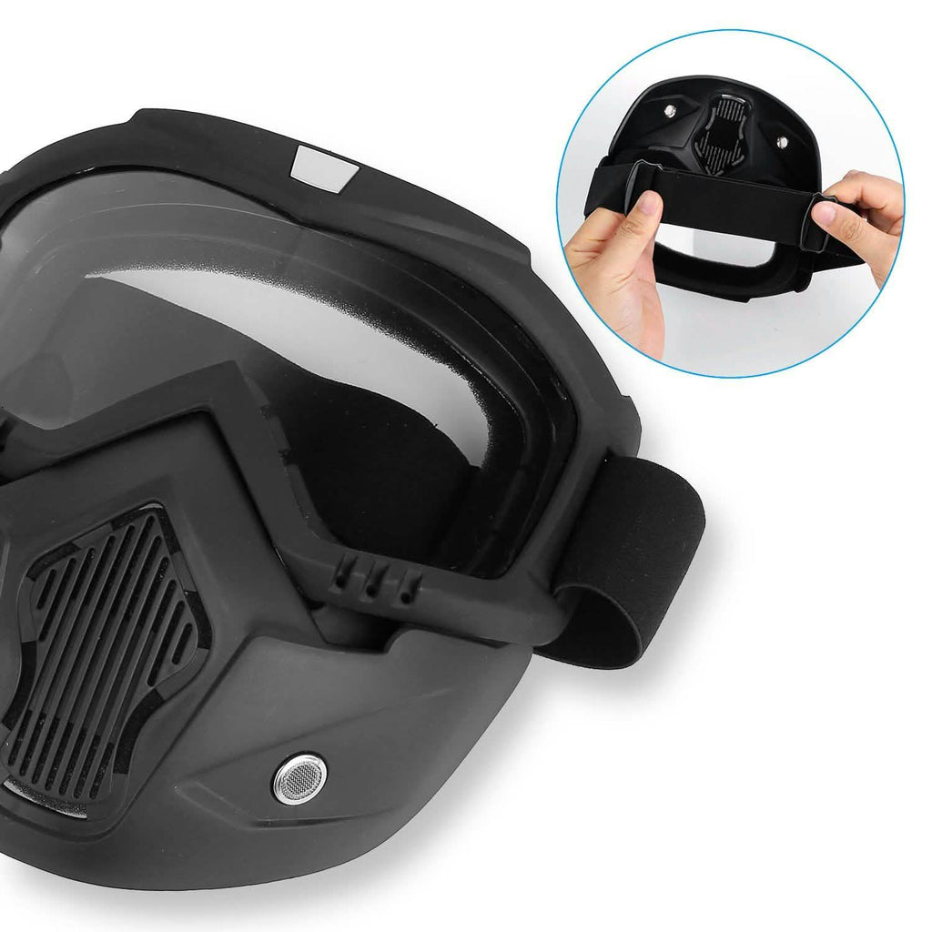 Mask Riding Goggle with Adjustable Non-slip Trip Mouth Filter