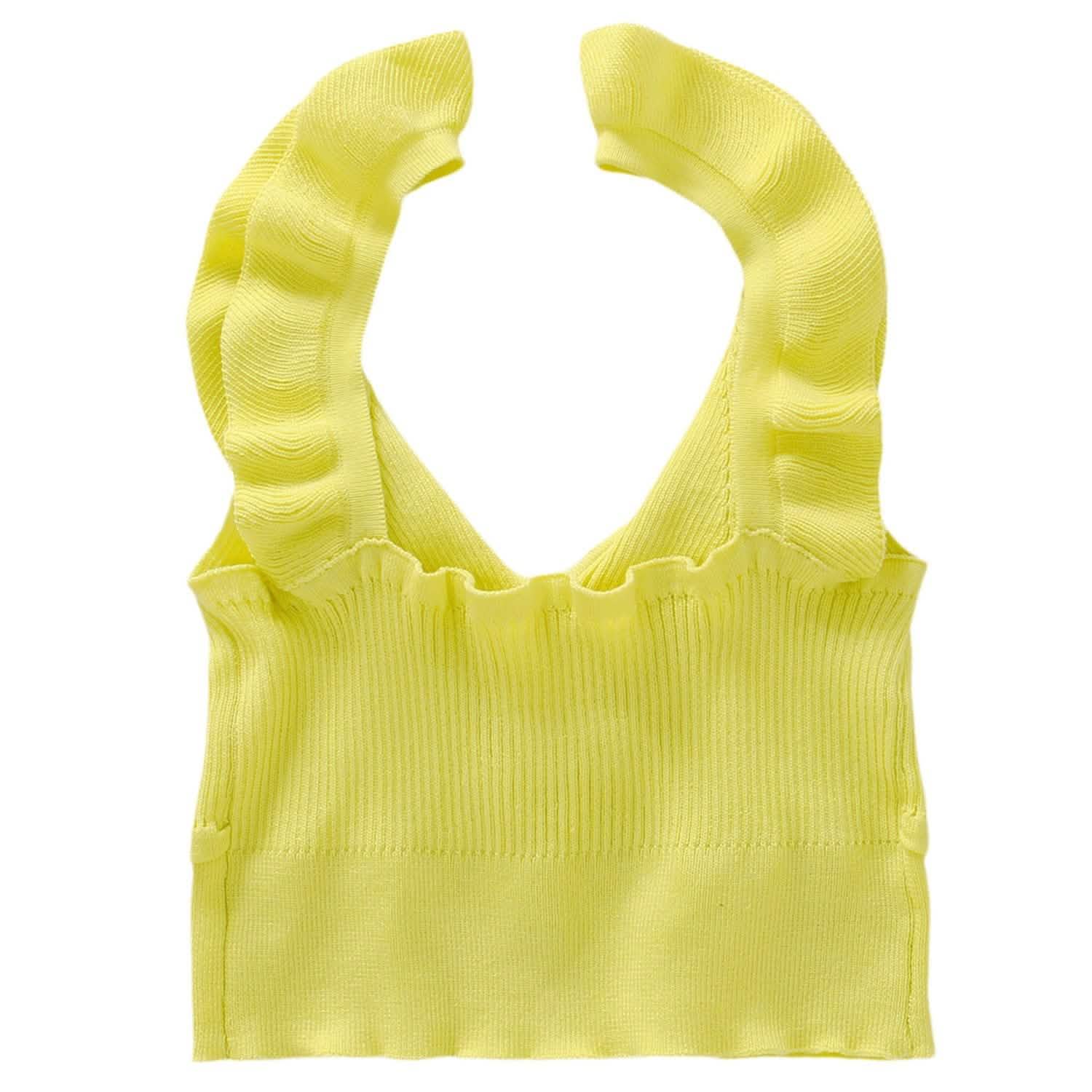Meihuida Women's Sleeveless V Neck Crop Tops