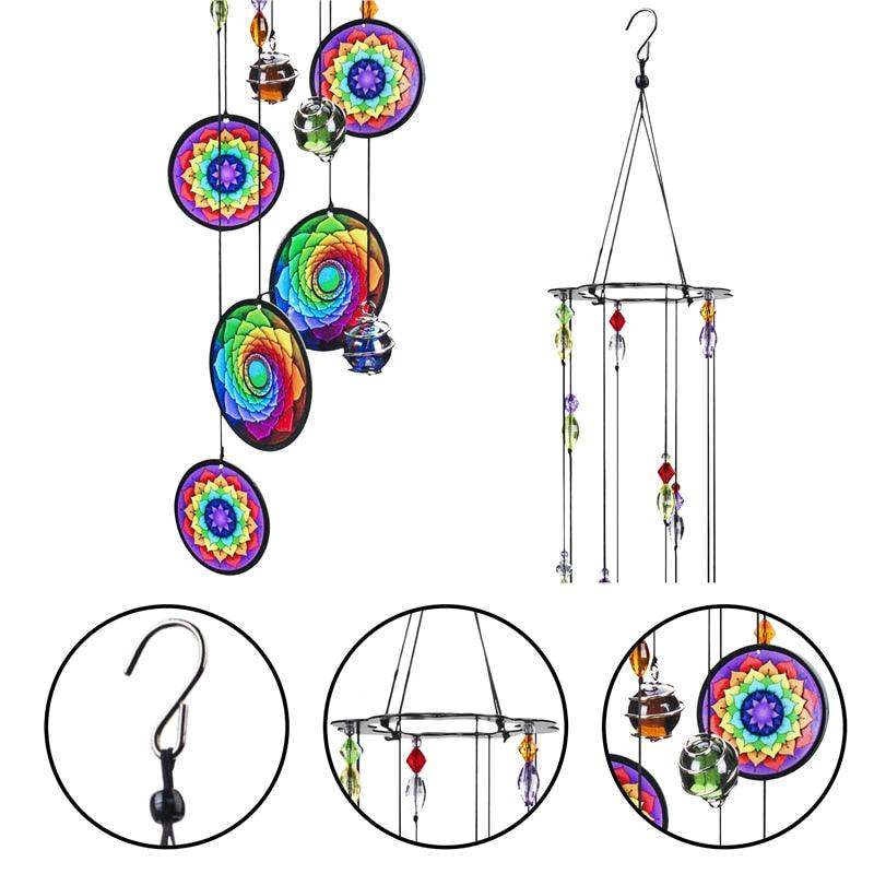 Memorial Wind-chimes Crystal Ball Rainbow Maker Window Sun-catcher Hanging Fengshui Wind Chimes Decoration For Patio Balcony Garden Ornaments Decor For Window Home Garden