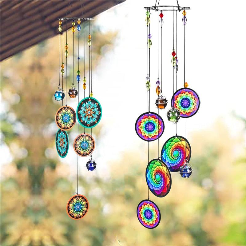 Memorial Wind-chimes Crystal Ball Rainbow Maker Window Sun-catcher Hanging Fengshui Wind Chimes Decoration For Patio Balcony Garden Ornaments Decor For Window Home Garden