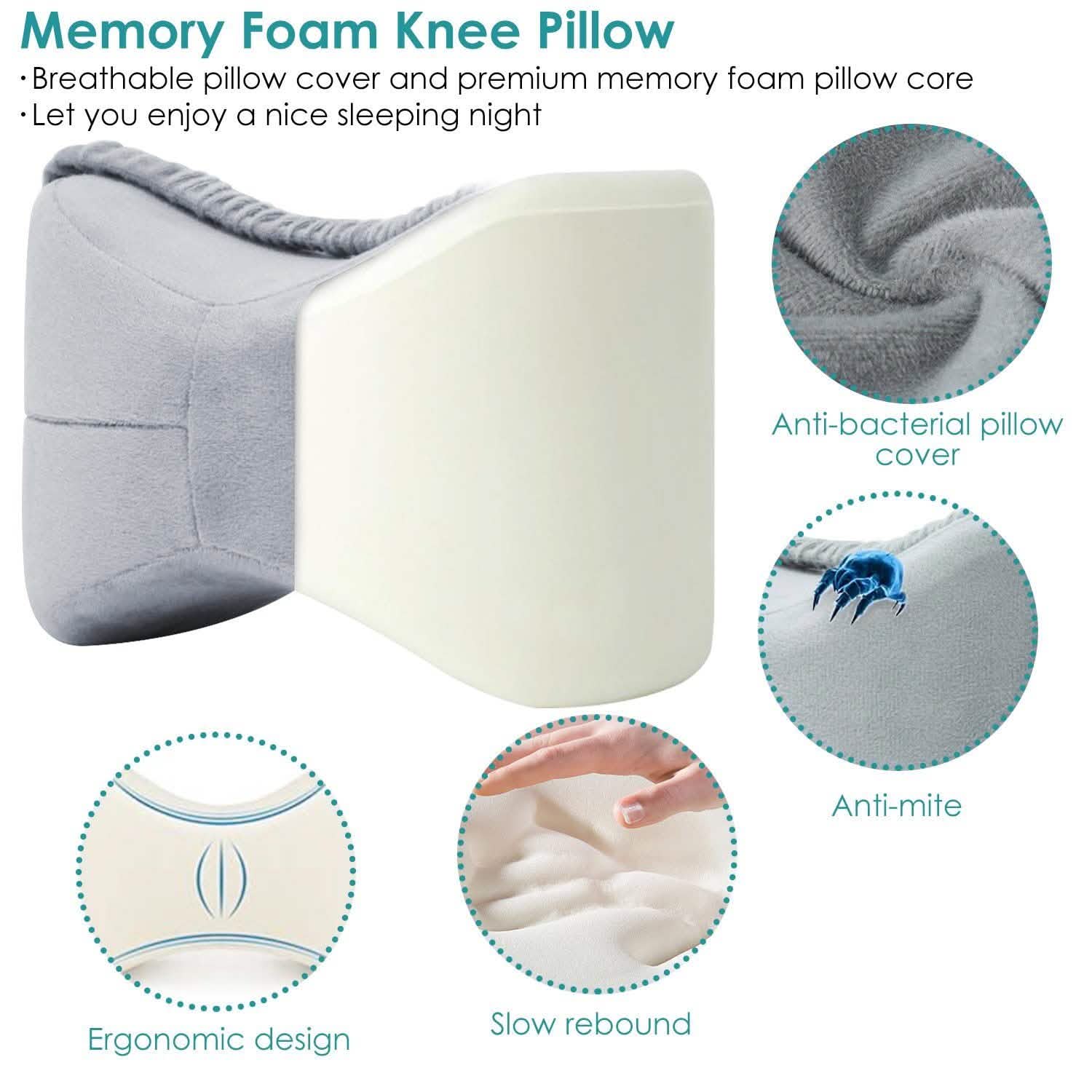Memory Foam Contour Leg Pillow For Side Sleepers