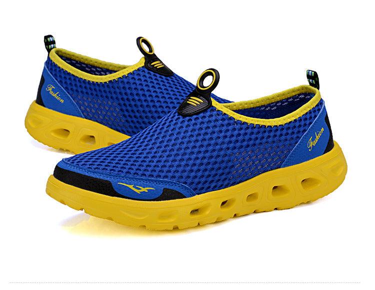 Men Casual Shoes Sneakers Light Breathable Summer Walking Beach Mesh Shoes Comfortable Mesh Work Shoes Athletic Slip On Walking Shoes For Men