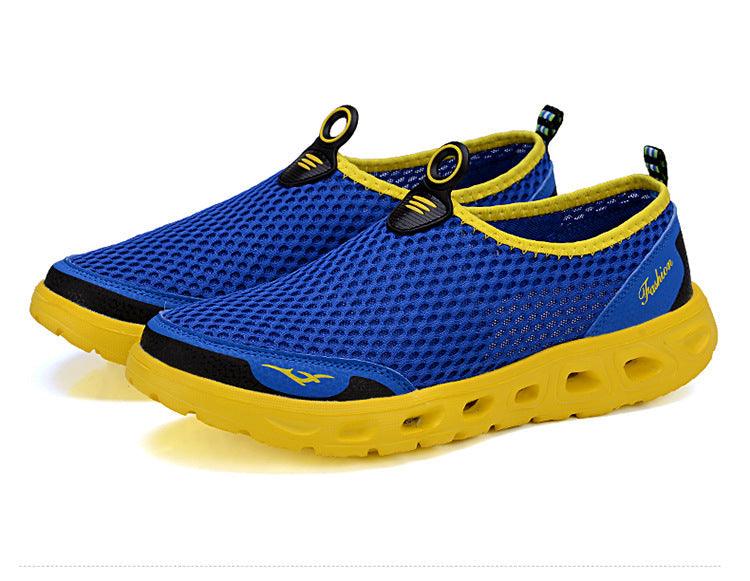 Men Casual Shoes Sneakers Light Breathable Summer Walking Beach Mesh Shoes Comfortable Mesh Work Shoes Athletic Slip On Walking Shoes For Men