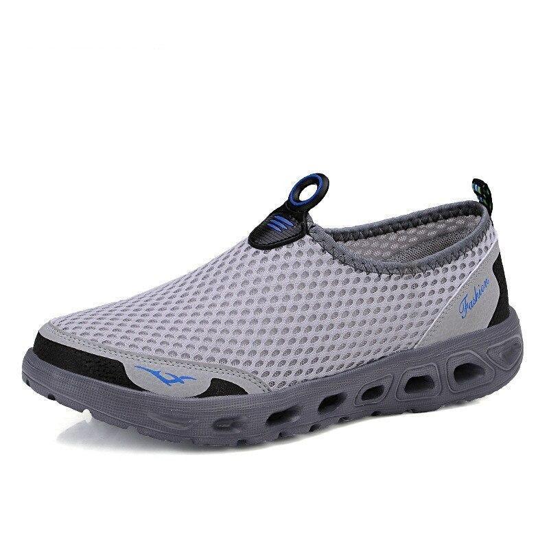 Men Casual Shoes Sneakers Light Breathable Summer Walking Beach Mesh Shoes Comfortable Mesh Work Shoes Athletic Slip On Walking Shoes For Men