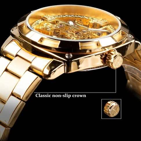 Men Luxury Skeleton Automatic Winding Mechanical Watch