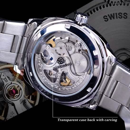 Men Luxury Skeleton Automatic Winding Mechanical Watch