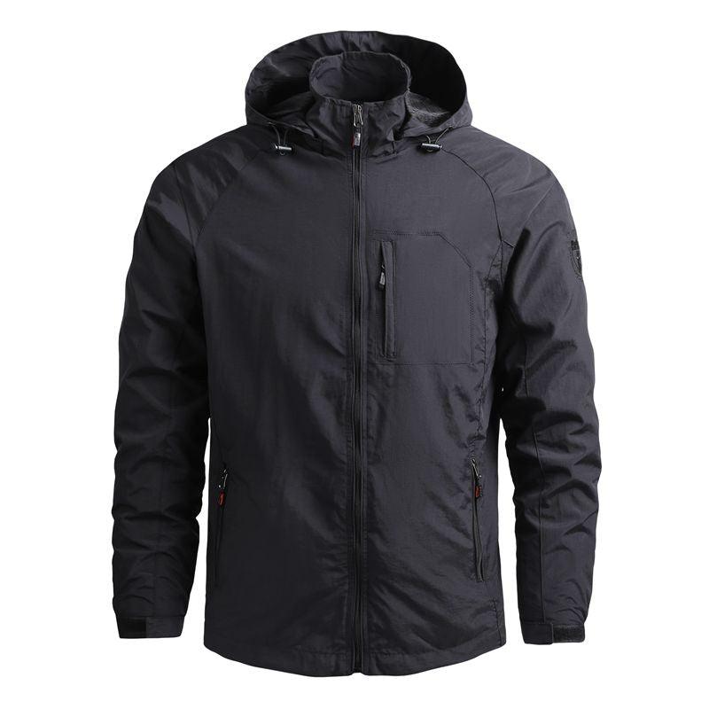 Men Outdoor Hiking Jackets Waterproof Hooded Windbreaker Coat Vintage New Fashion Design Hooded Lightweight Jacket For Men Autumn New Casual Jacket Tactical Men Jackets 5XL
