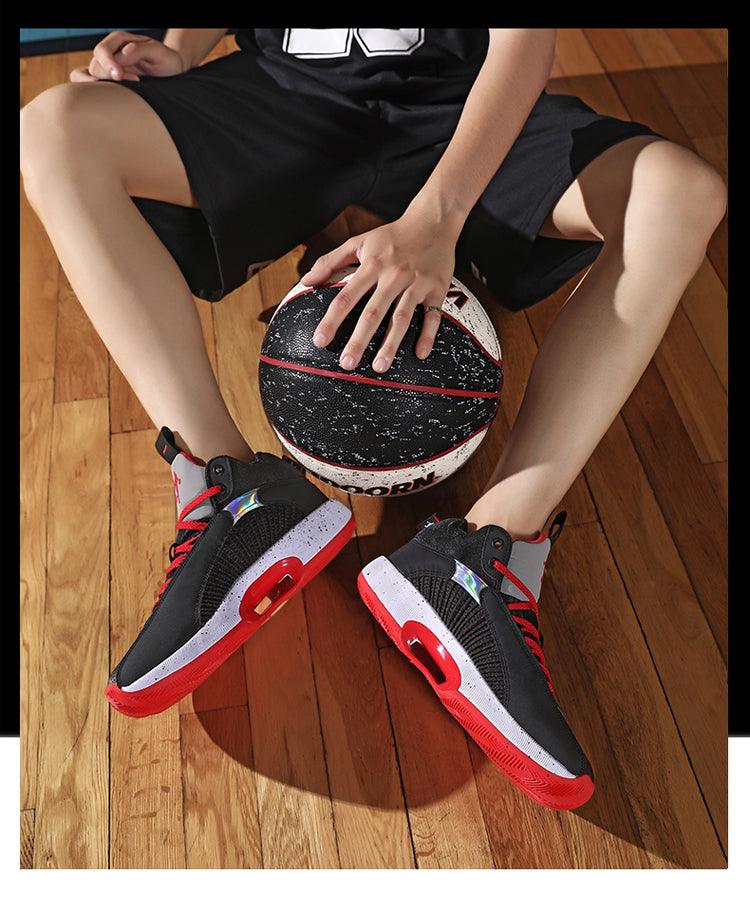 Men's Casual Breathable Comfortable Cushioned Soft Professional Sports Basketball Shoes Outdoor Street Sports Shoes Lightning Professional Anti Slip Sports Shoes For Running Walking