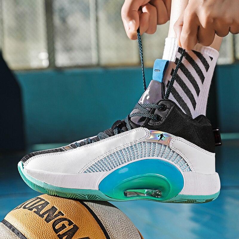 Men's Casual Breathable Comfortable Cushioned Soft Professional Sports Basketball Shoes Outdoor Street Sports Shoes Lightning Professional Anti Slip Sports Shoes For Running Walking
