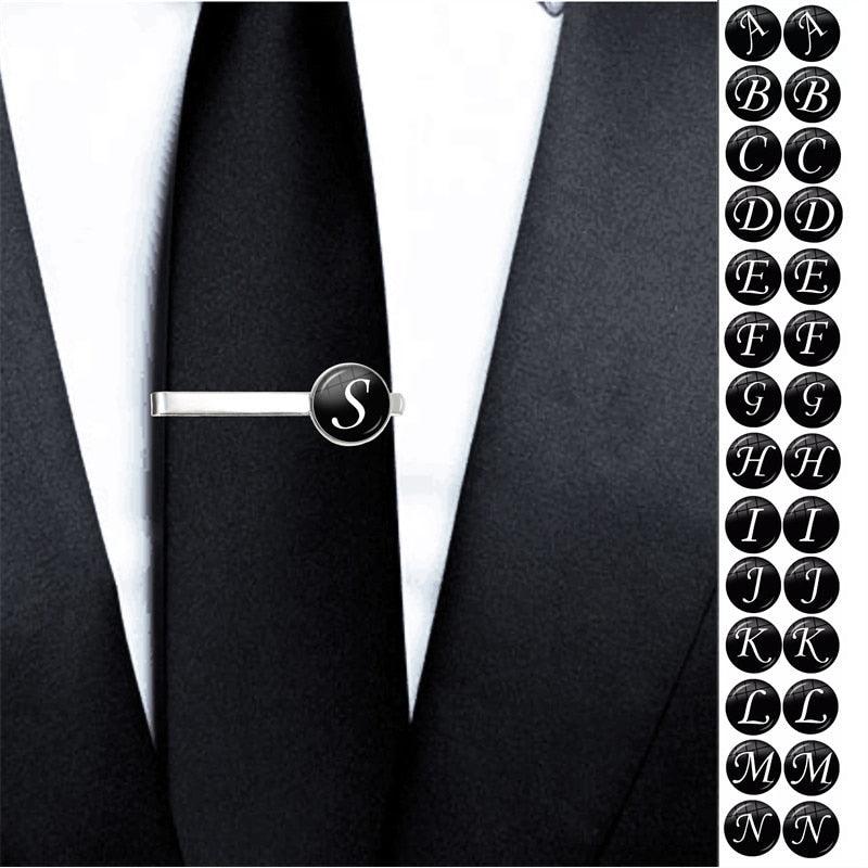 Men's Fashion 26 Alphabet Letters Tie Clips Personality Name Letters Jewelry Letter Tie Clip Men's Fashion Tie Pin Buckle Clip Tie Decoration Suit Accessories  Men Necktie Clip Pin Suit Accessories Gift